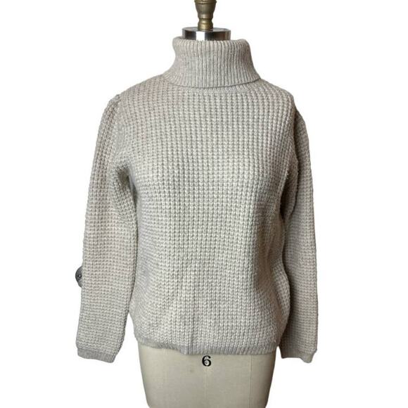 Jenni Kayne Oatmeal Turtleneck Wool Blend Sweater Women's Size XS - Picture 1 of 6